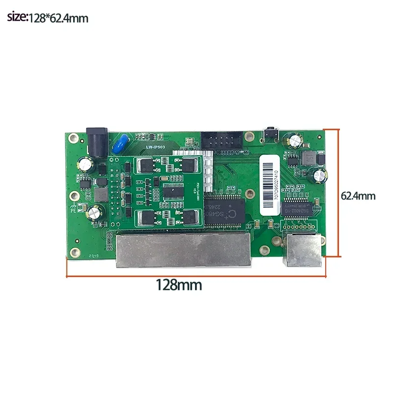 Ethenetアップリンクルーターモジュール,5ポート10/100/1000mbps, 4ポート,802 3at/af、poe 48v、30w、1ポート1000m、PCB、電源入力、9v-60v