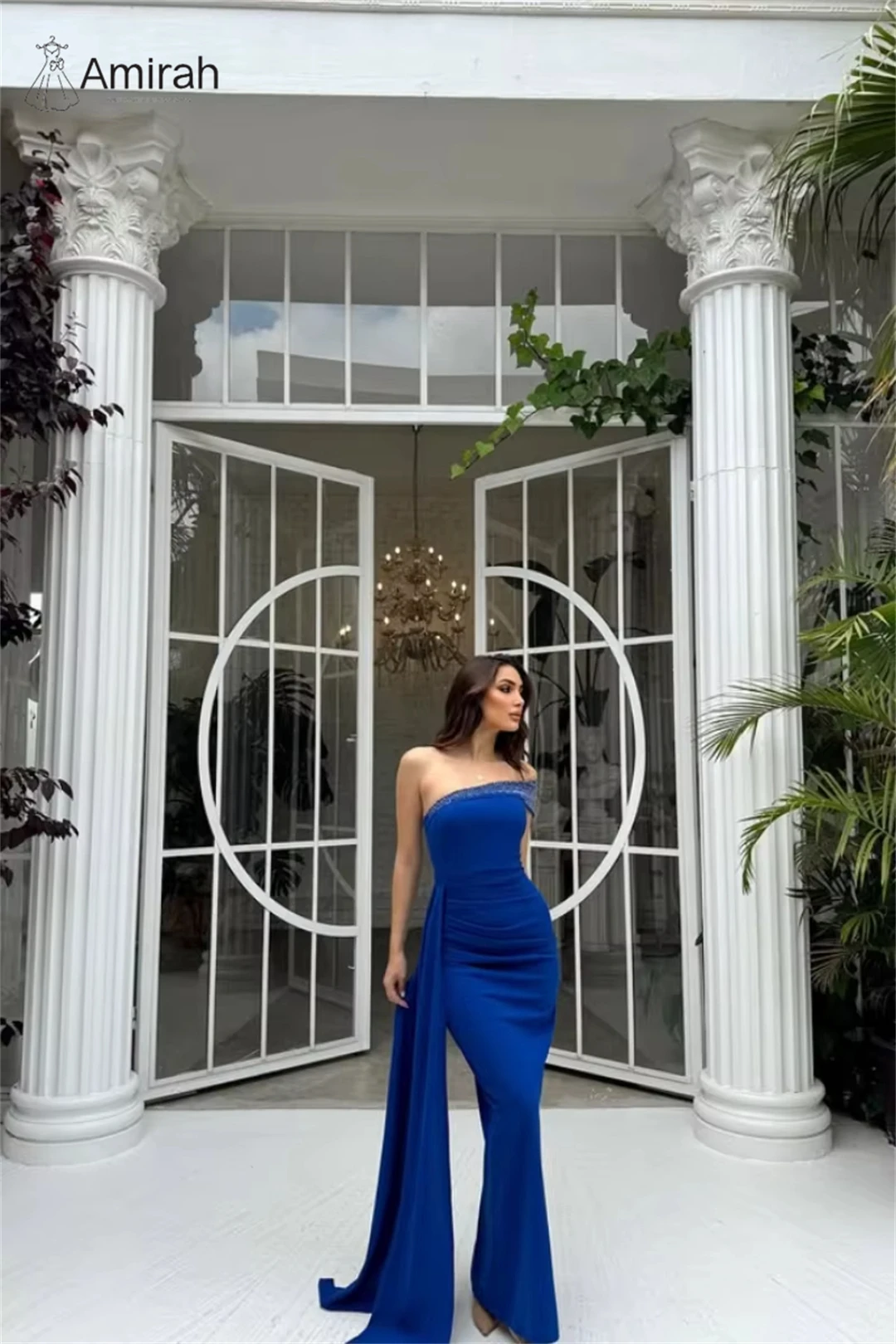 Amirah-vestido de noche hecho a medida para mujer, vestidos de noche lujosos para ocasiones especiales, vestidos largos de baile con cola de pez