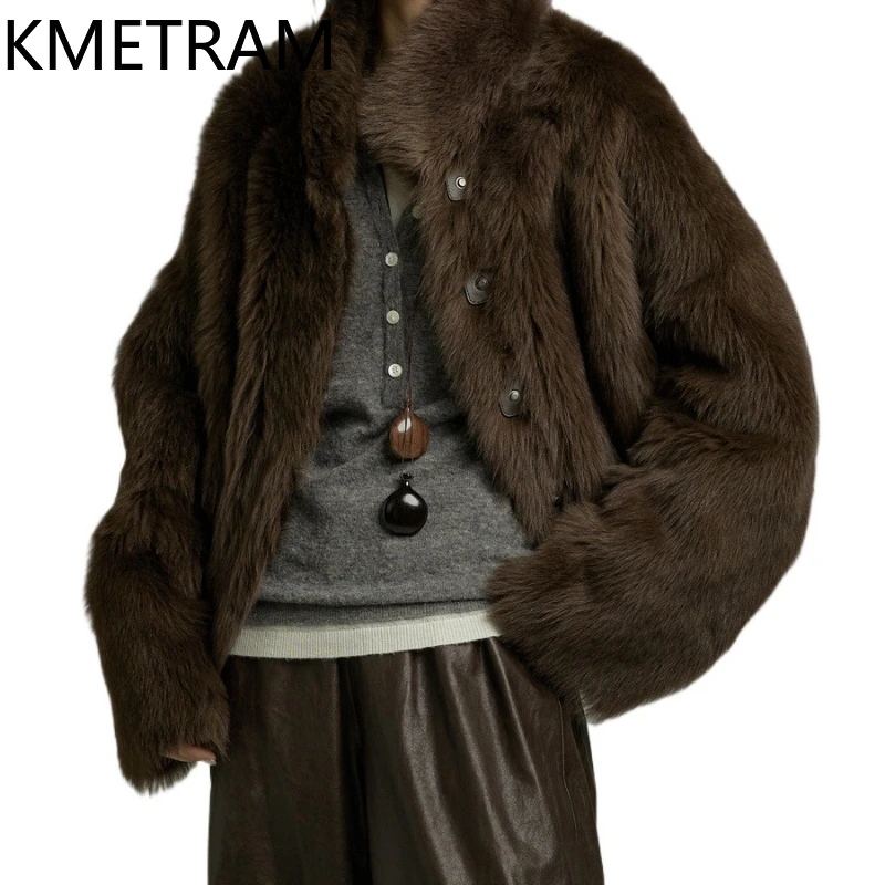 

KMETRAM 100% Natural Tuscany Wool Sheepskin Fur Jacket Woman Stand Collar Real Fur Coat Women Winter Clothes 2025 ropa mujer