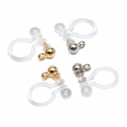 10Pcs 11x11mm Transparent  U Shape Ear Clip Base Earrings Base Setting Non-Pierced For DIY Jewelry Making Findings Component