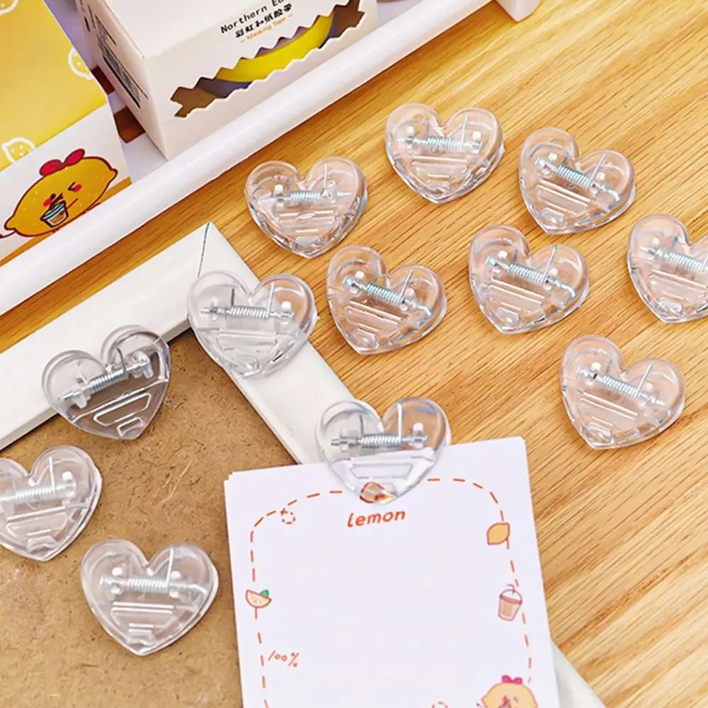 Snacks Sealing Clip Page Holder Office Supplies Letter Clip Transparent Clip Transparent Love Clip Heart Shape Clip Paper Clip