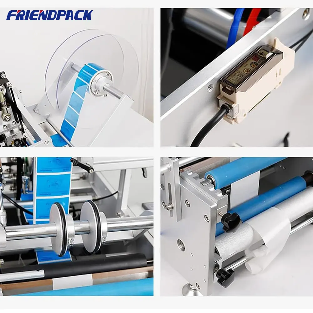 10ml/20ml/50ml/100ml/300ml/500ml Electric Semi-automatic Gearbox Labeling Machine for Plastic Glass Round Bottles