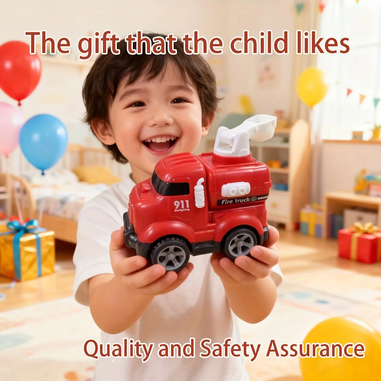 Inertial Fire Truck Toy for Toddlers | Rotating Accessory | Random 2 Styles Mixed | Early Educational Kids Vehicle.