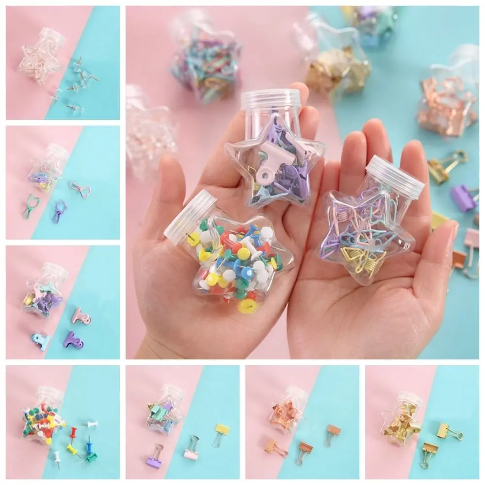 Binding Supplies Clear Binder Clips Stationery Long Tail Clip Thumbtack Binder Metal Foldback Clip Push Pins Paper Clip Teacher