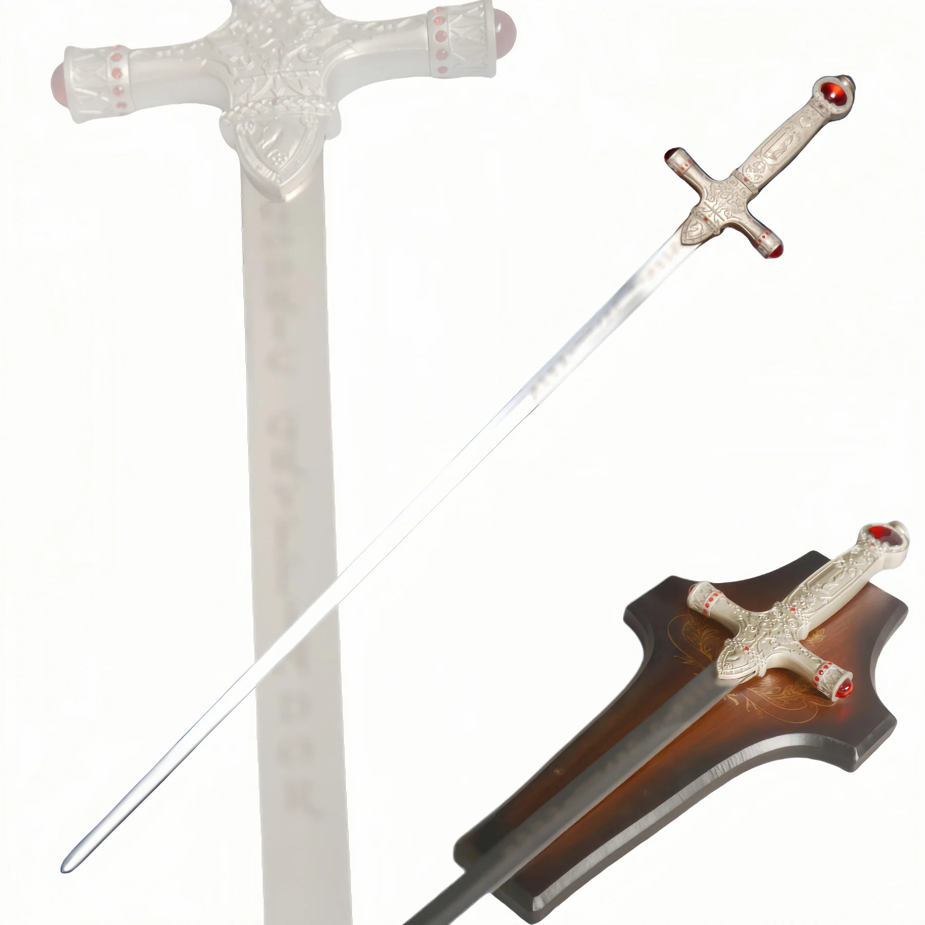 

Sword Medieval-Themed Ornamental Sword with Wall Mount - Stainless Steel Blade Cosplay Decoration Collection