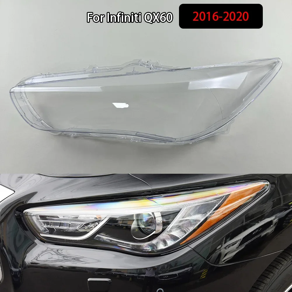 

For Infiniti QX60 2016-2020 Front Headlamp Transparent Cover Lampshade Lamp Shell Masks Headlight Shade Lens Plexiglass