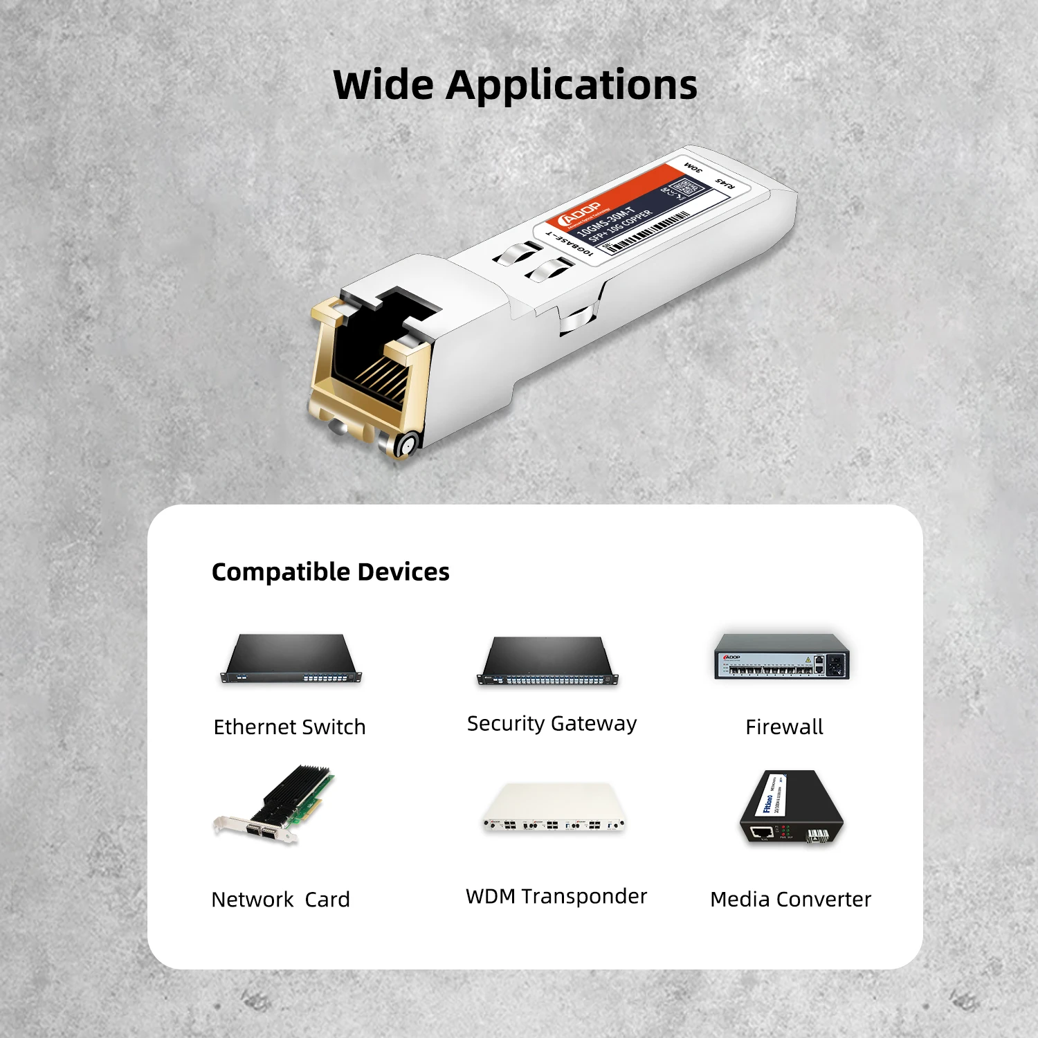 Imagem -03 - Adop Sfp Mais para Módulo de Cobre Rj45-transceptor para Cisco Sfp10g-t Ubiquiti Netgear Qnap Broadcom Mikrotik s Mais Rj10 até 30