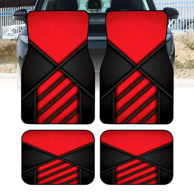 2pcs/4pcs Cool Car Floor Mats, Suitable For Sedans, Trucks, And SUVs, Make An Ideal Gift Choice. These Durable Floor Mats Are Pe