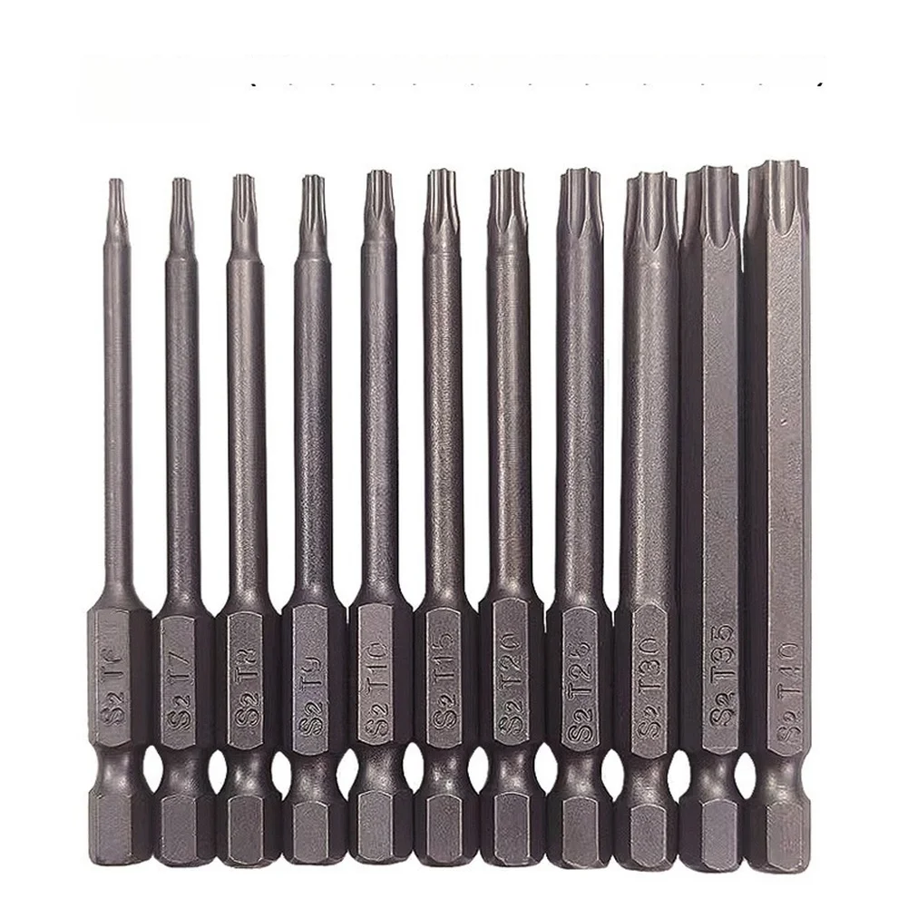 Hollow Bit Set 11pcs Made with Alloy Tool Steel and Magnetic Tips for Secure Screw Engagement For T6 to T40 Range