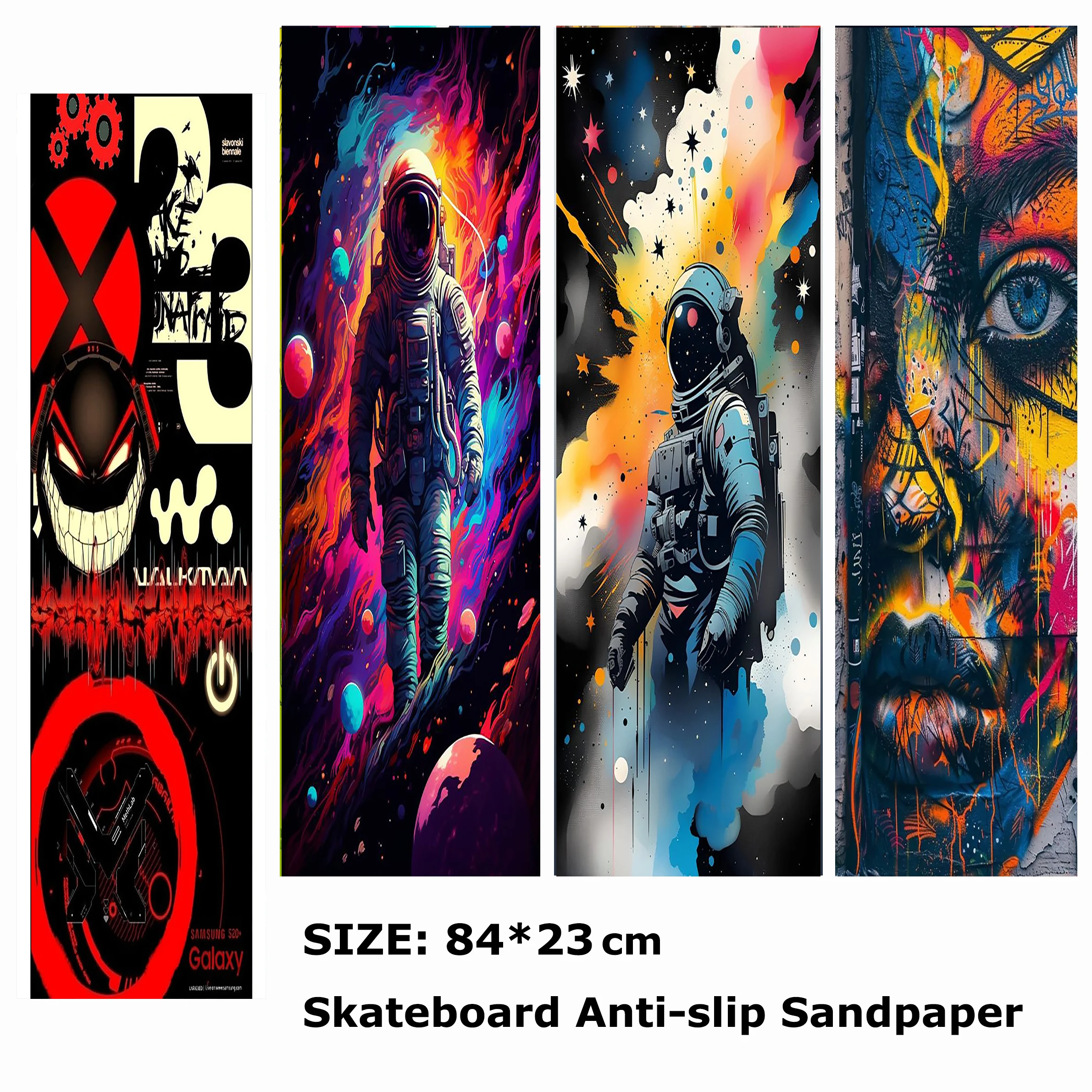 

Astronaut In The Fog Pattern Electric Scooter Anti-slip Sticker Sandpaper Skateboard Grip Tape Sheet 84*23cm