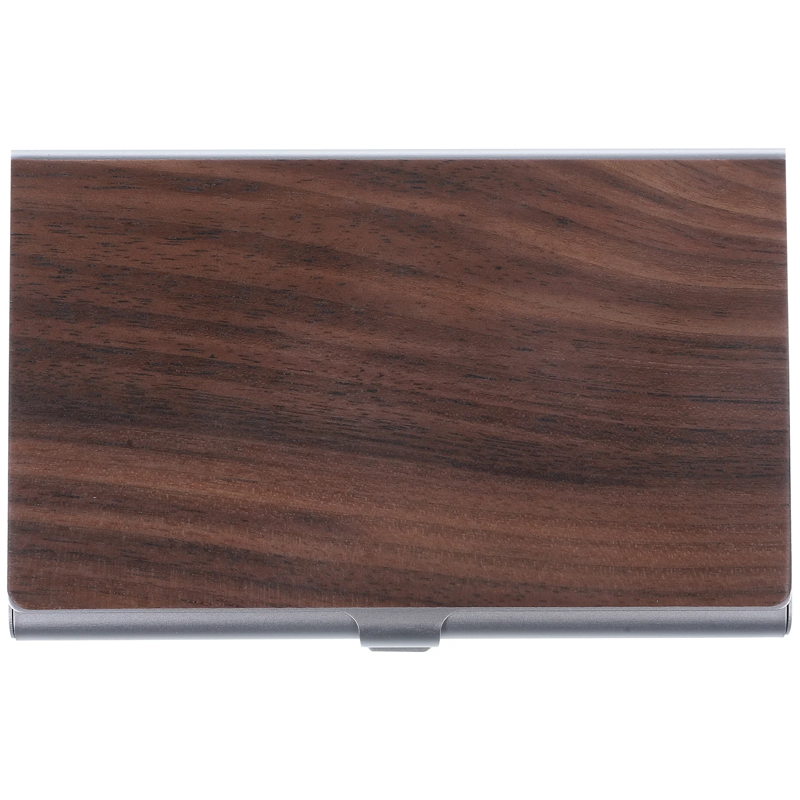 

Business Card Case Cards Name Portable Metal Office Container Holder Organizer Aluminum Alloy Wood for Women Travel