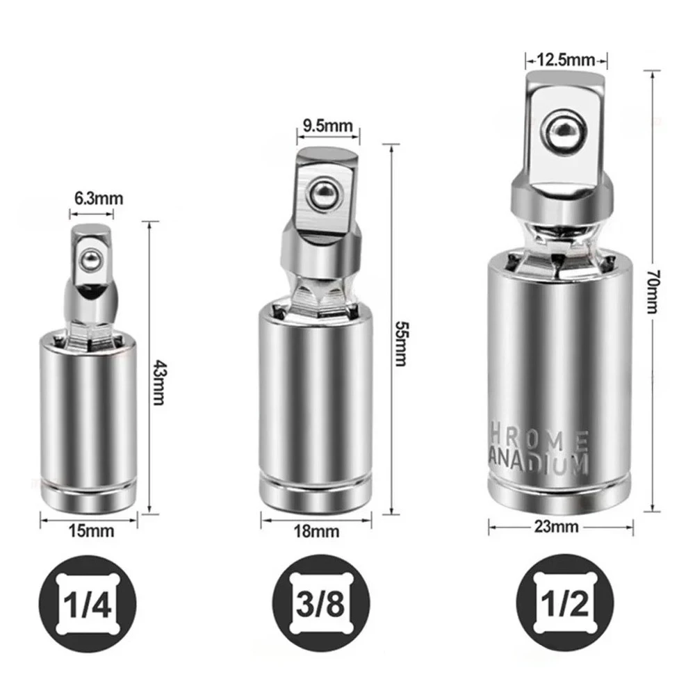 1/4 Inch 3/8 Inch 1/2 Inch Gimbal Ratel Hoek Staaf Mouw Handleiding Pneumatische Vouwadapter Tool Mouw Power Tool Accessoire