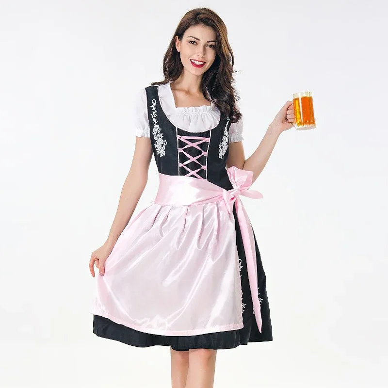 Donne adulte Octoberfest Oktoberfest Fancy Dress Bavaria Beer Girl Maid Dirndl Outfit