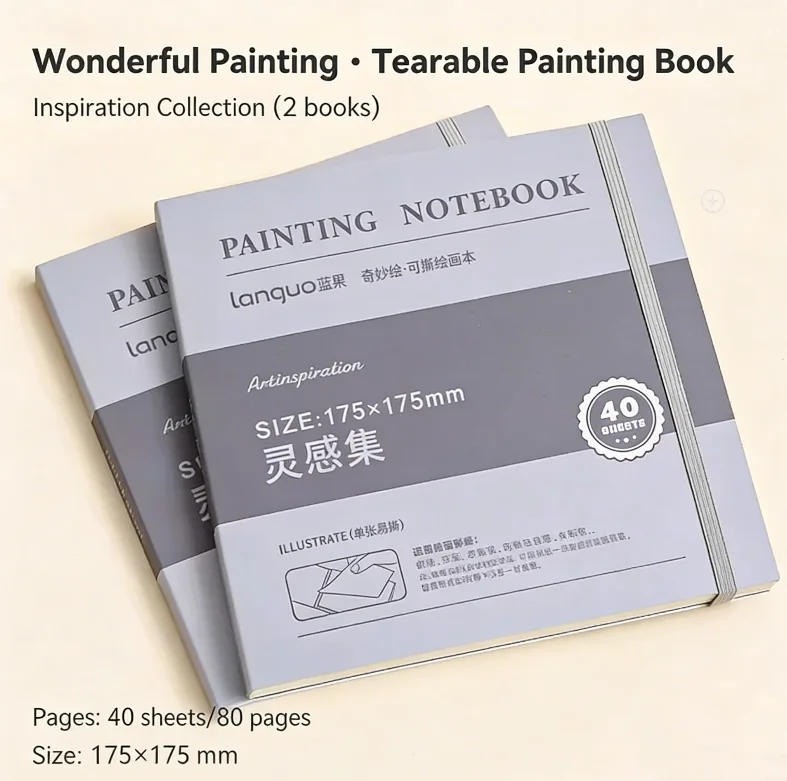 40 vel scheurbaar tekenboek schetsboek handboek 250gsm papier mini-boek voor aquarel acryl markeerstift gouache