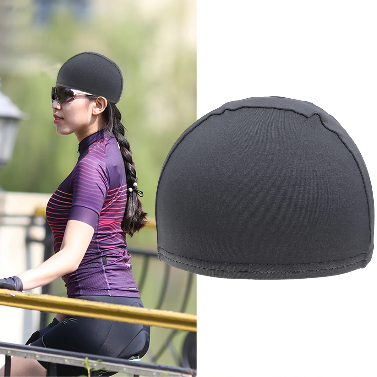 Quick Dry Cycling Sports Caps Elastic Wicking Inner Liner Breathable Sweat Uv Lightweight Stretchy Comfortable Riding