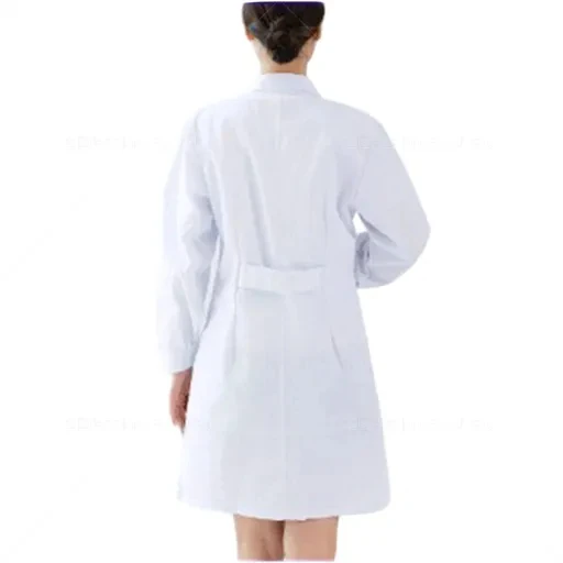 Women Lab Coat Hospital Uniform Doctor’s Overall Nurse White Work Clothing Coat Long Sleeve Cosplay Adults Medical Personnel