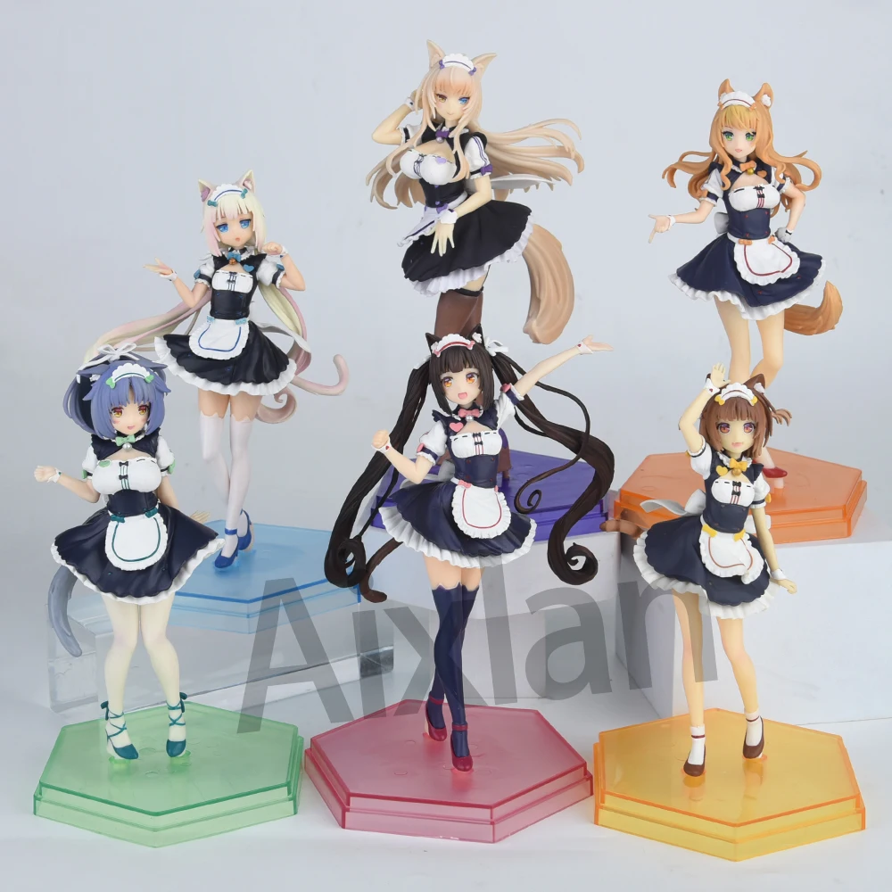 NEKOPARA – Figurine de dessin animé, jouet de 20cm, Chocola, vanille, Azuki, érable, noix de coco, cannelle, Parade en PVC, Figurine d\'action Sexy