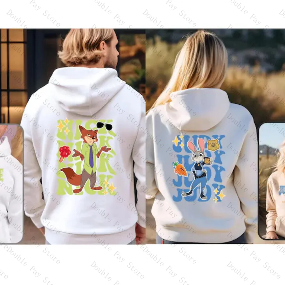 MINISO Zootopia2 Nick Wilde Judy Hopps Matching Couple Round Neck Sweatshirt Autumn and winter Fashionable and comfortable Tops