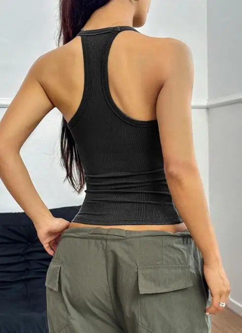 

Women's Clothing Autumn 2025 Latest Hot Selling Style Sexy Y2K Spicy Girl Style Hanging Neck Slim Fit T-Shirt Women's Vest