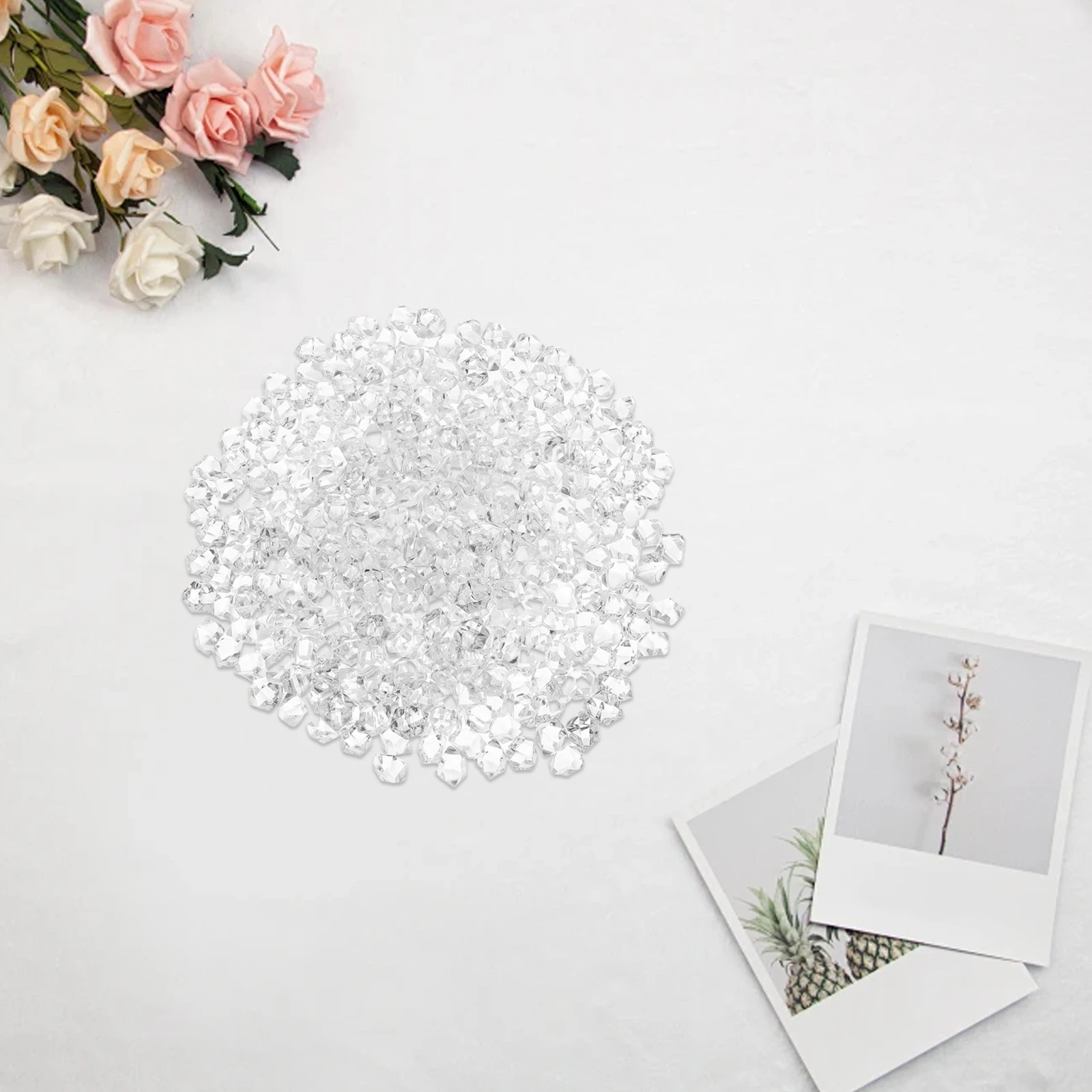 

400Pcs Realistic Simulation Ice Clear Fake Rocks for Photography Props Wedding Decor Vase Fillers Table Scatter