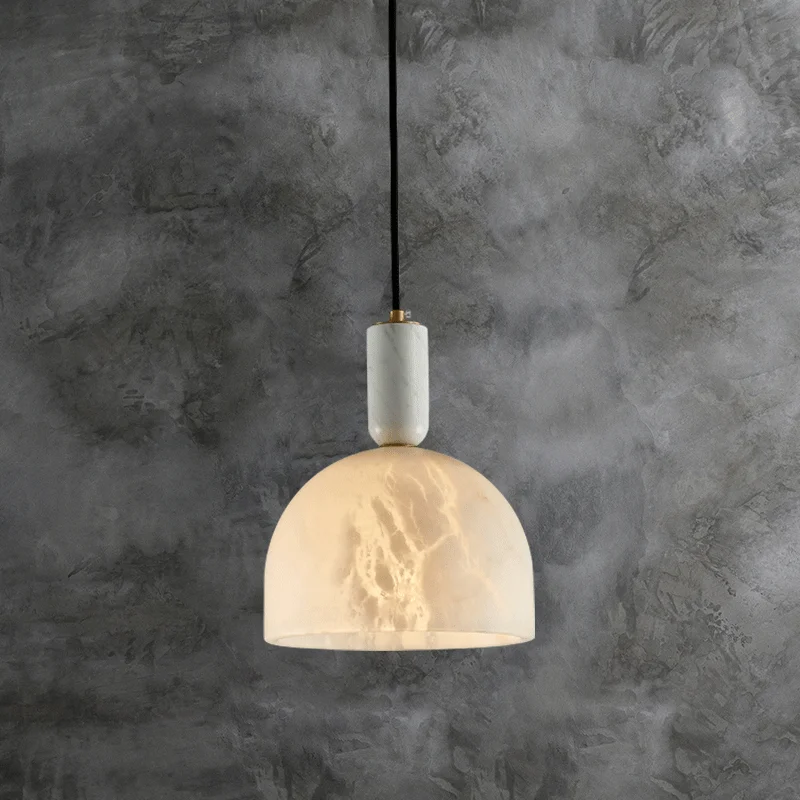 

Luxury Alabaster Pendant Light Copper Lamp Base Bedroom Bedside Marble Restaurant Bar Counter Chandelier Restaurant Decor Light