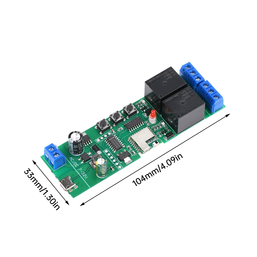 USB 5 В/DC7-32 В 2-канальный Micro Link APP Bluetooth WIFI модуль релейного переключателя дистанционного управления Интерфейс Type-C 2,4 ГГц