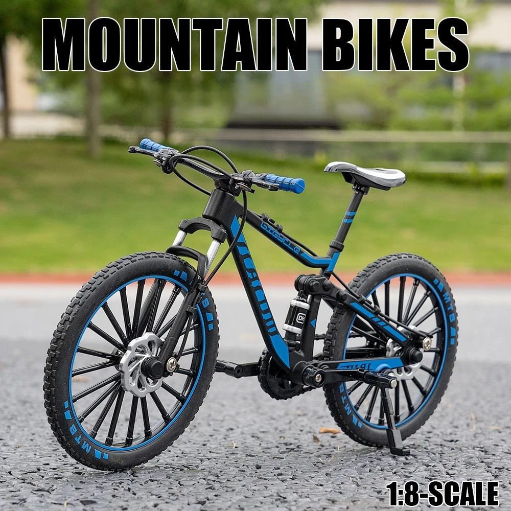 1:8 Diecast Bicycle Alloy Mountain Bike Metal Toy Car Ornaments Simulation Sport Bike Racing Car Toy Kids Collection Boys Gift