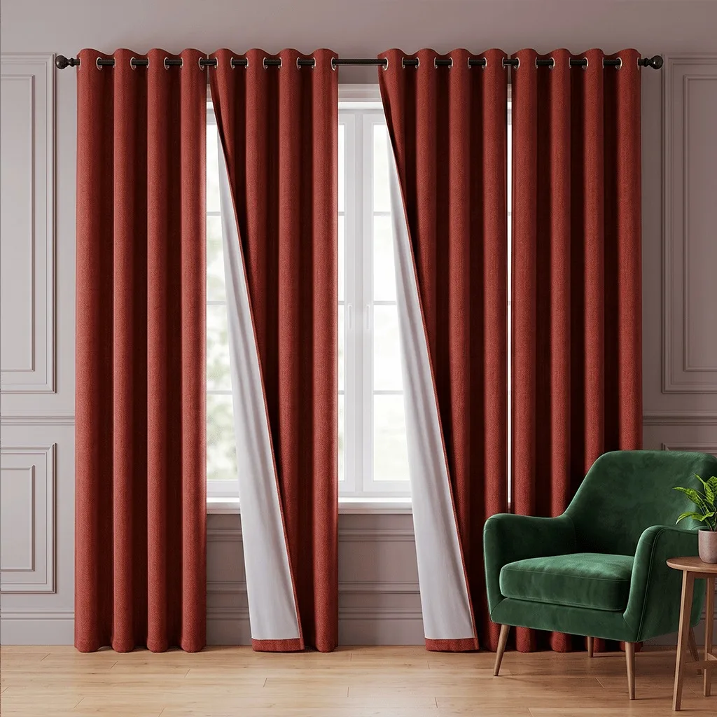 4 Panels 100% Blackout Linen Curtains Heat Insulation Noise Reduction Privacy Protection Modern Room Darkening Drapes Energy Saving Grommet Curtains Home Decor Window Treatments Bedroom Living Room Kitchen Farmhouse Curtains Partition Curtains Suita