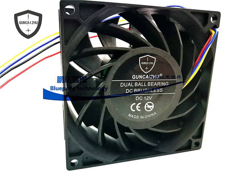 

Guncaizhu 9238 9038 9cm Violent 12v0.62a Double Ball PWM Cabinet Cooling Fan