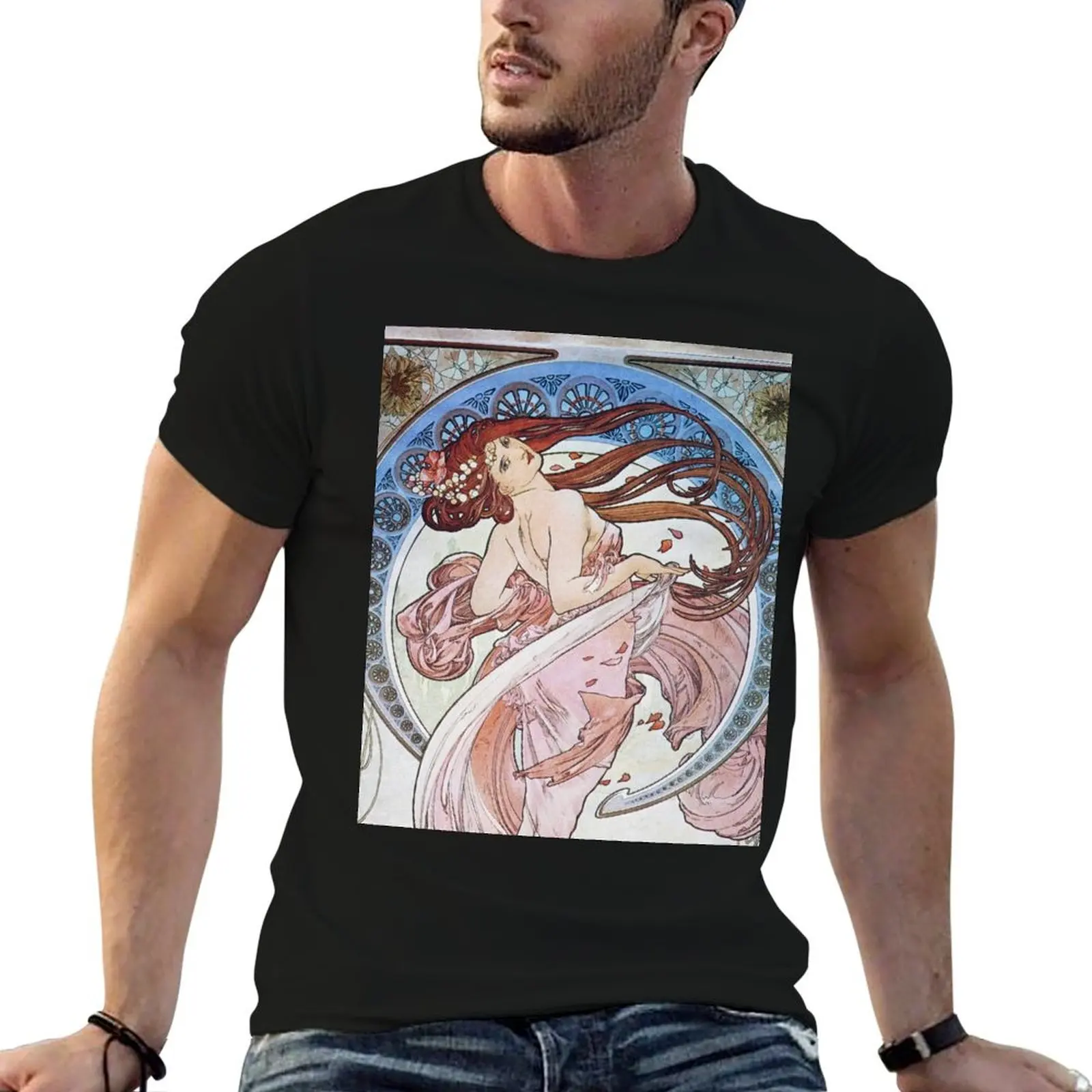 Alphonse Mucha - Dance T-Shirt blacks designer shirts street wear quick-drying mens graphic t-shirts big and tall