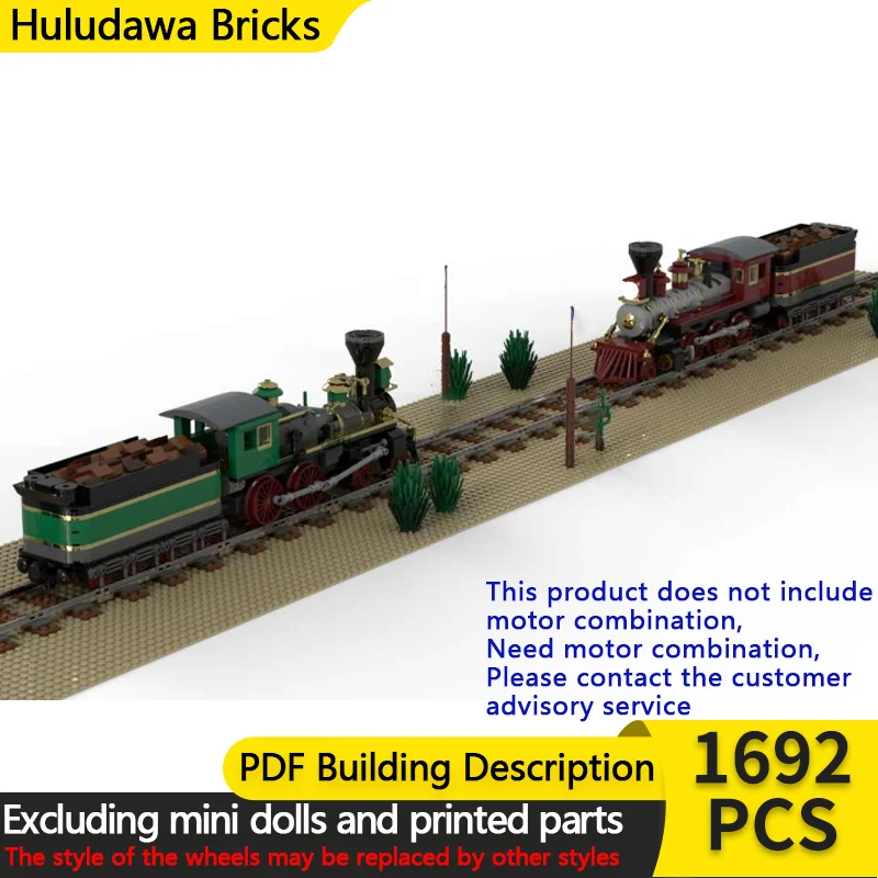 

City Car Model MOC Building Bricks Retro Luxury Train Carriages Modular Technology Children Holiday Gifts Assemble Toys Suit