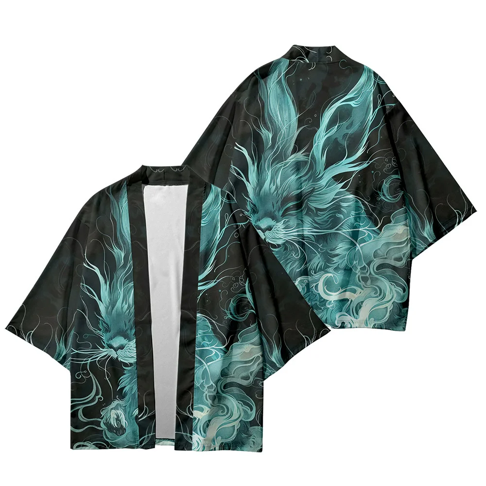 

Japanese Traditional Clothing Japanese Kimono High Quality Animal Print Design Casual Summer Camping UV Protection
