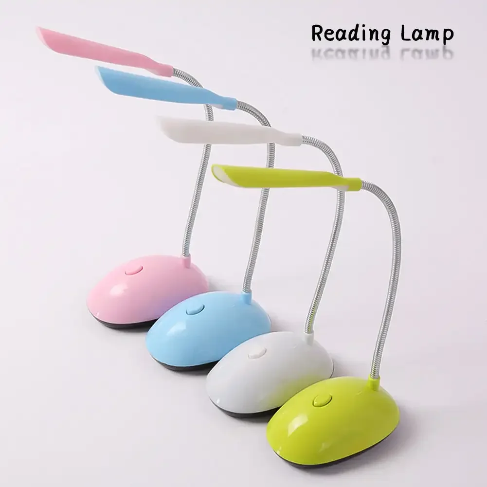 LED Reading Night Lamp Flexible Table Light Foldable Switch Desk Working Study Light For Kids Student Office Battery Operated