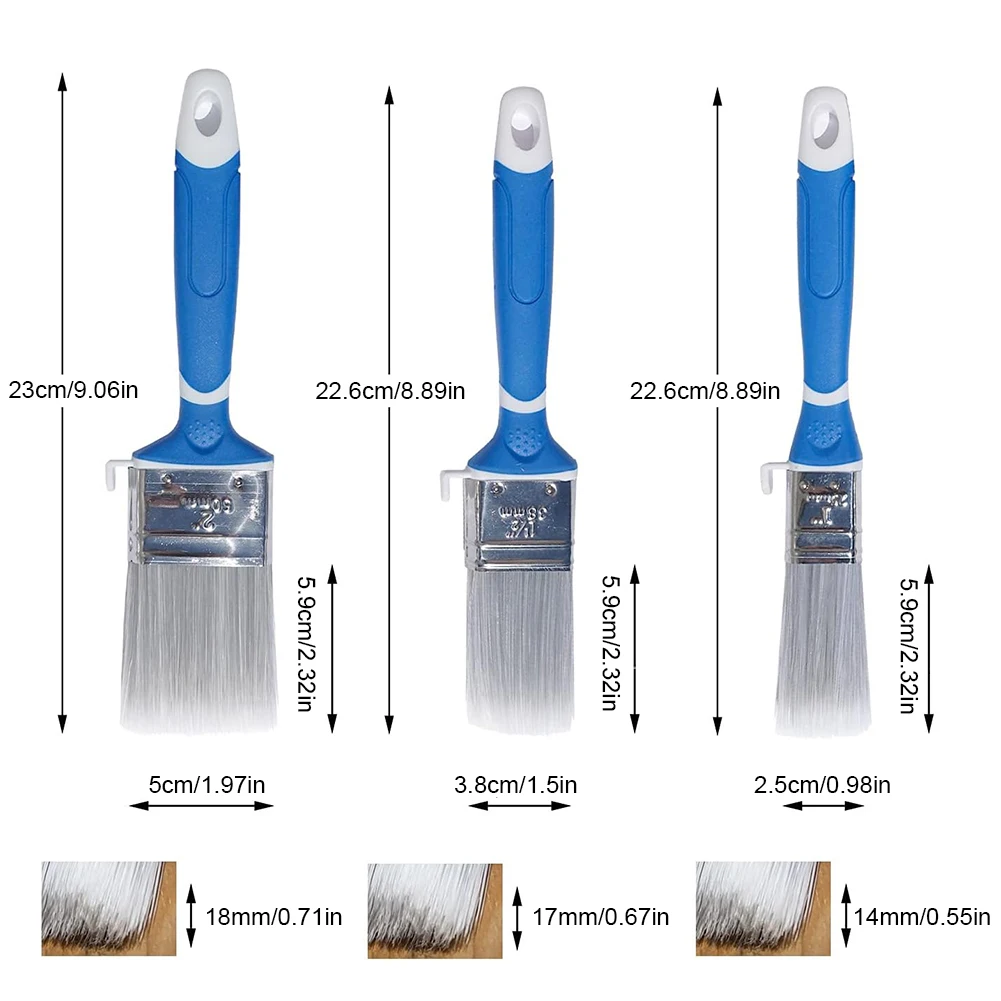 벽 페인팅용 다기능 페인트 브러시, 수성 페인트 글레이즈 브러시, 바니시 브러시, 페인트 브러시 도구, 23mm, 38mm, 50mm