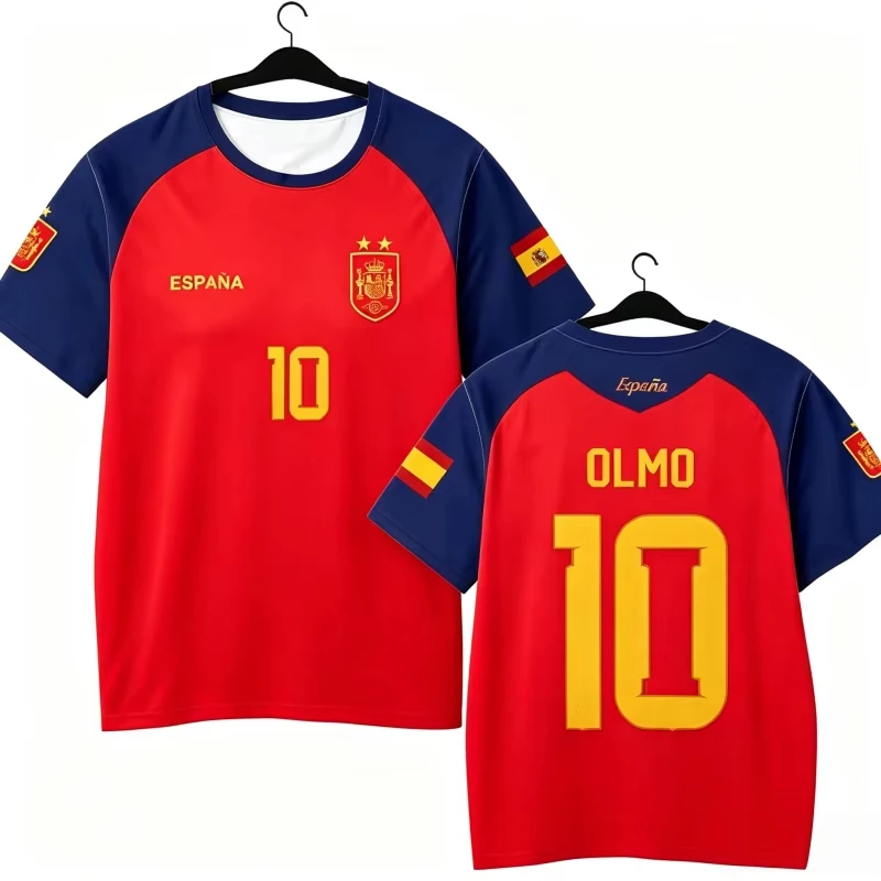 2026 Spanien-Themen-Fußballtrikot 3D-Druck Polyester Schnelltrocknend Kurzarm Unisex Bestseller Freizeitartikel T-Shirt – Detail 8