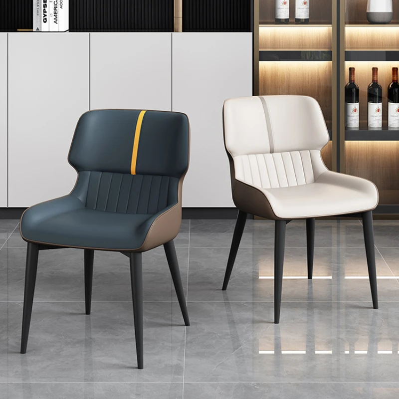 INS leather dining chair restaurant backrest soft chair relax Cafe Waiting chair bedroom Design vanity Stool Nordic Furniture