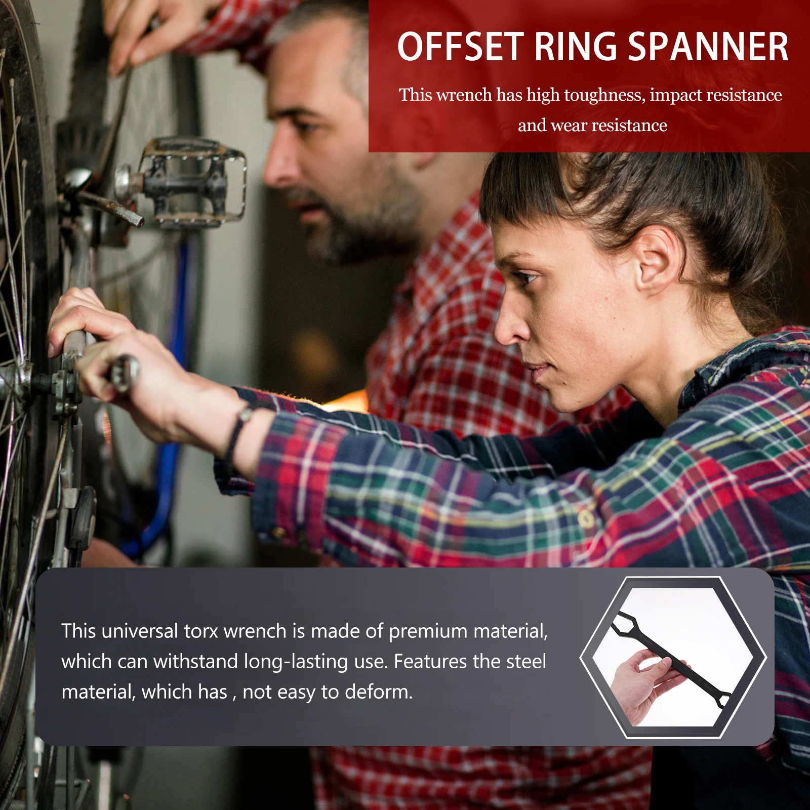 

2Pcs Universal Wrench 8-22mm High Grade Steel Forging Durable Multifunctional Home Car Repair Tool Universal Wrench