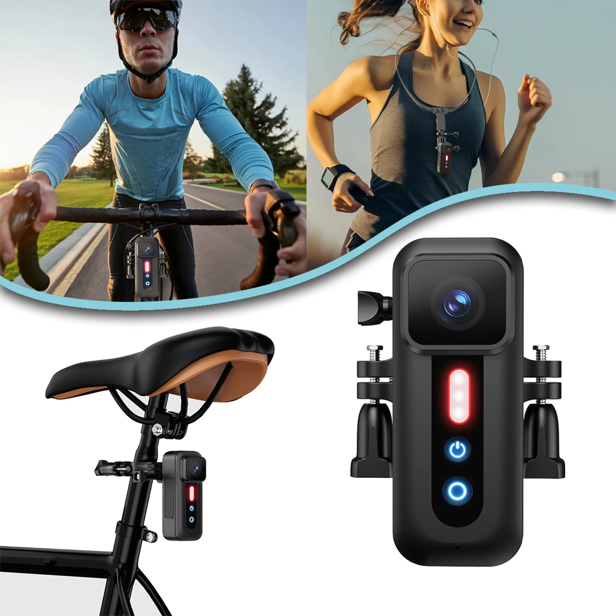 

New 1080P Bicycle Recorder Taillight Multi-function Portable Gopro Camera Suitable for Outdoor Running, Cycling And Hunting