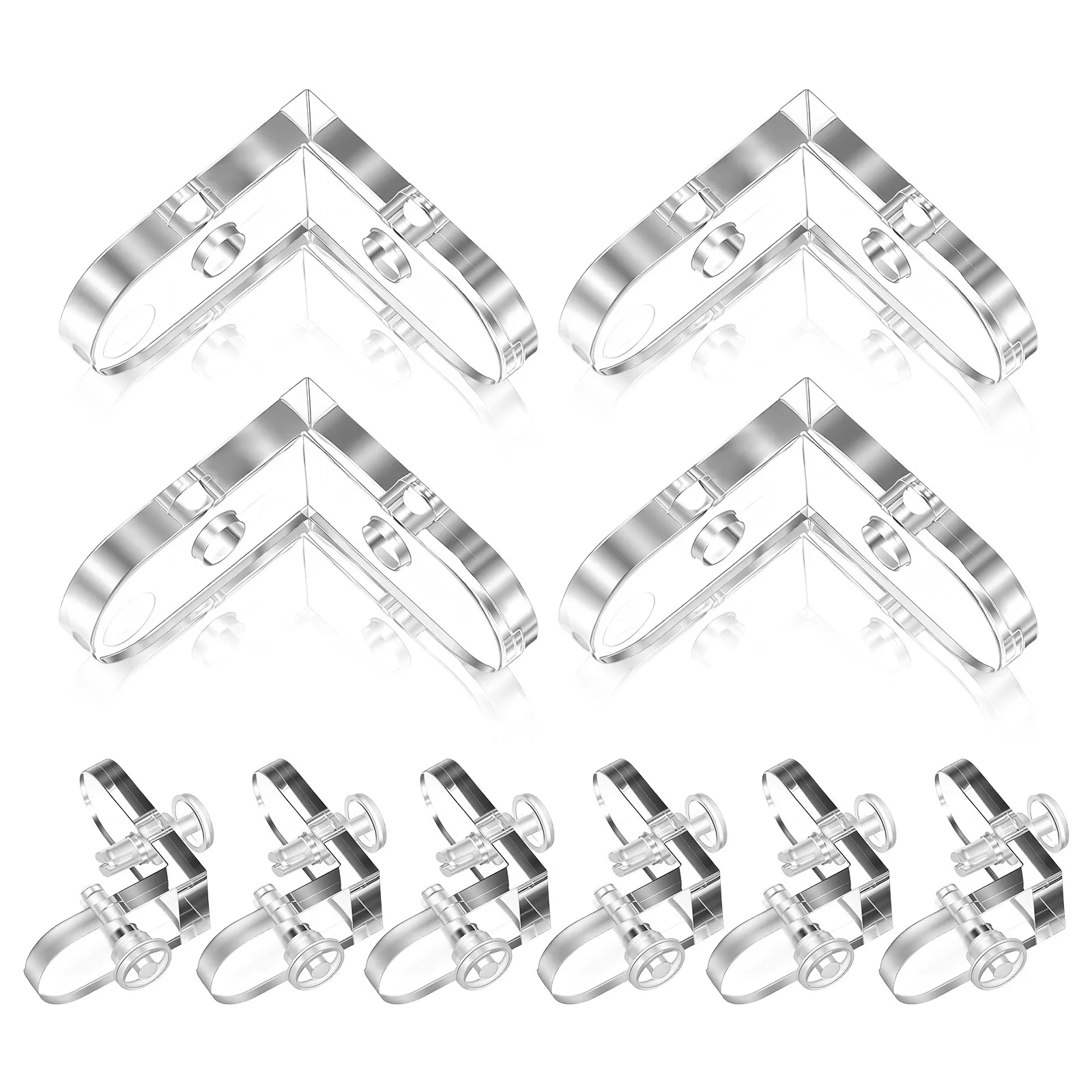

15Pcs Acrylic Corner Connectors Clear L-Shaped Brackets Heavy Duty Fixing Fasteners for Display Cases Stable Transparent Angle