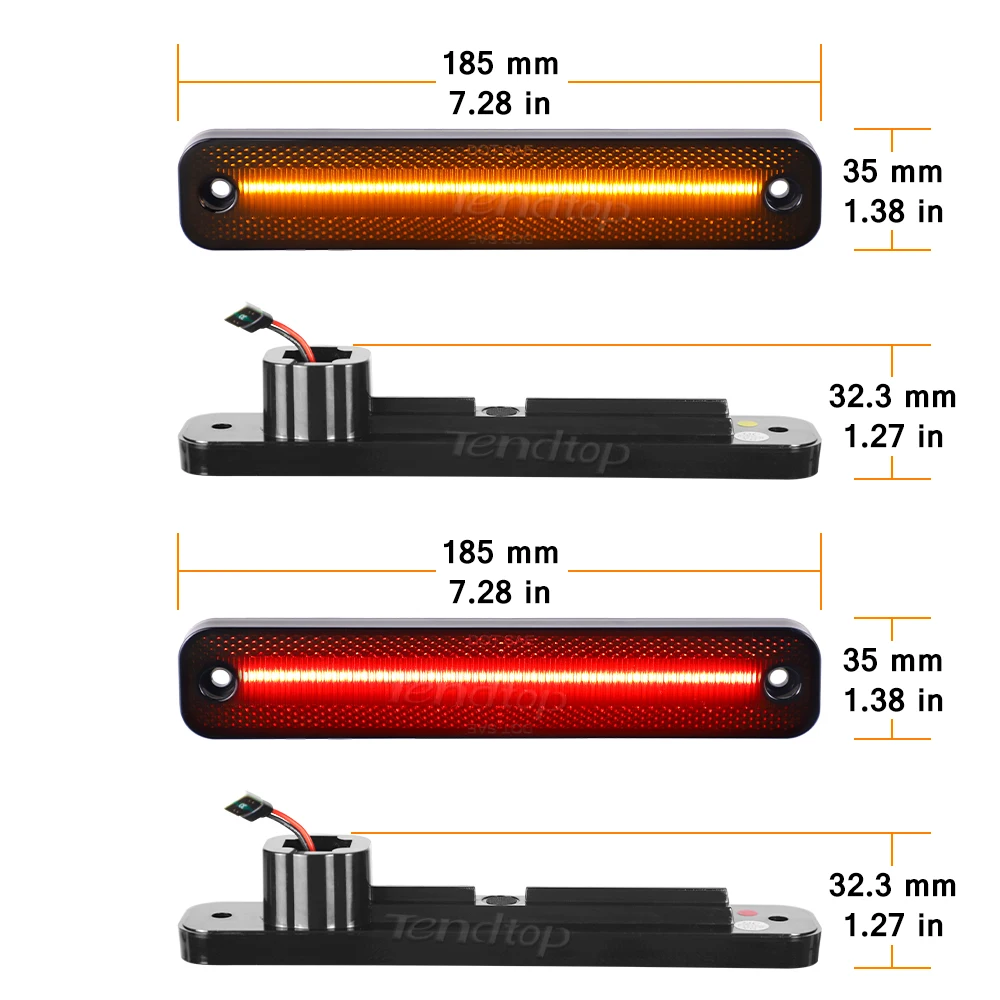 4x Amber/Red LED Front Rear Side Marker Light Lamp For Ford Bronco F-Series F-100 F-150 F-250 F-350 E-Series Econoline