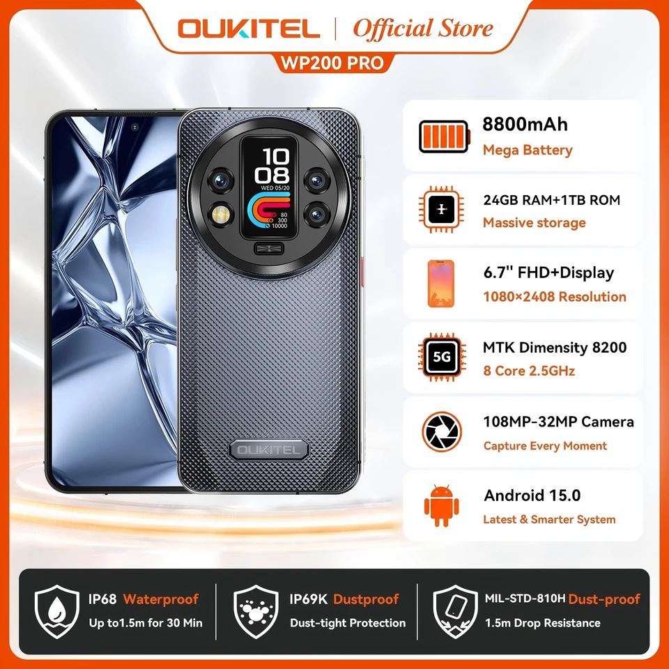 Oukitel WP200 Pro 5G Modular Rugged Phone Detachable Earphone