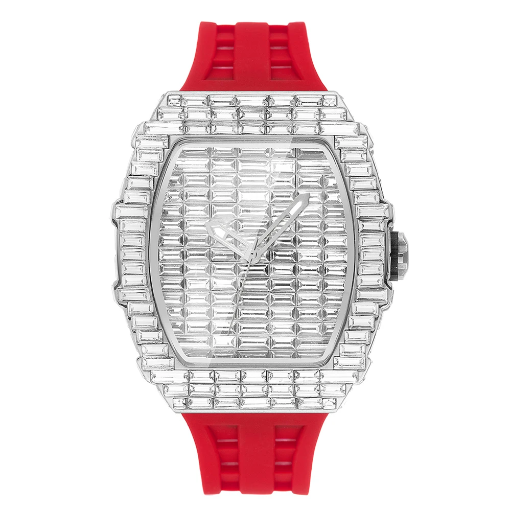 Men's Creative Full Square Diamond Watch, Gift Box