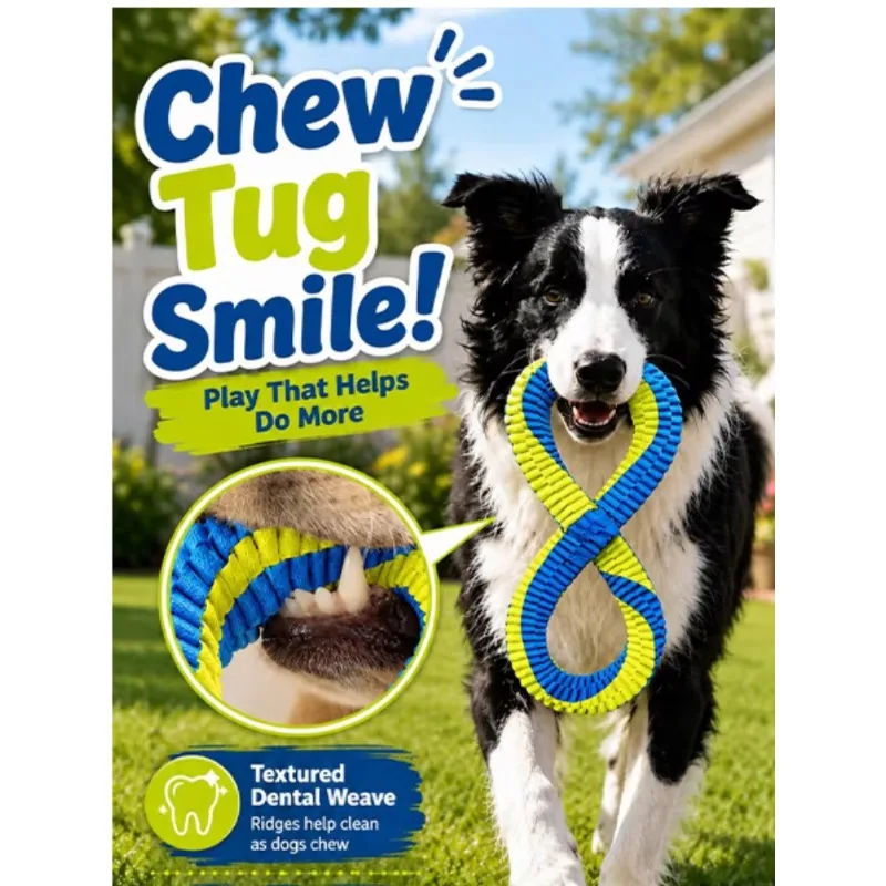 Dog Teeth Cleaning Tug Of War Toy, Interactive Dog Brushing Assistance Tool, Medium And Large Sized Dog Energy Consuming Toys