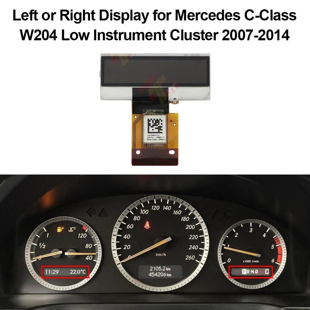 Left or Right Display for Mercedes C-Class W204, GLK X204 Low Instrument Cluster