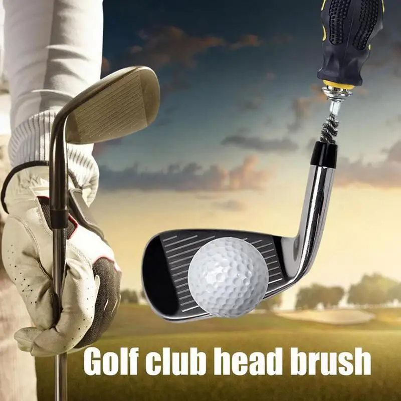 Golf Club Cleaner Brush Soft Bristles Stainless Steel Golf Club Groove Cleaner Heavy Duty Cleaning Accessory For Beginners