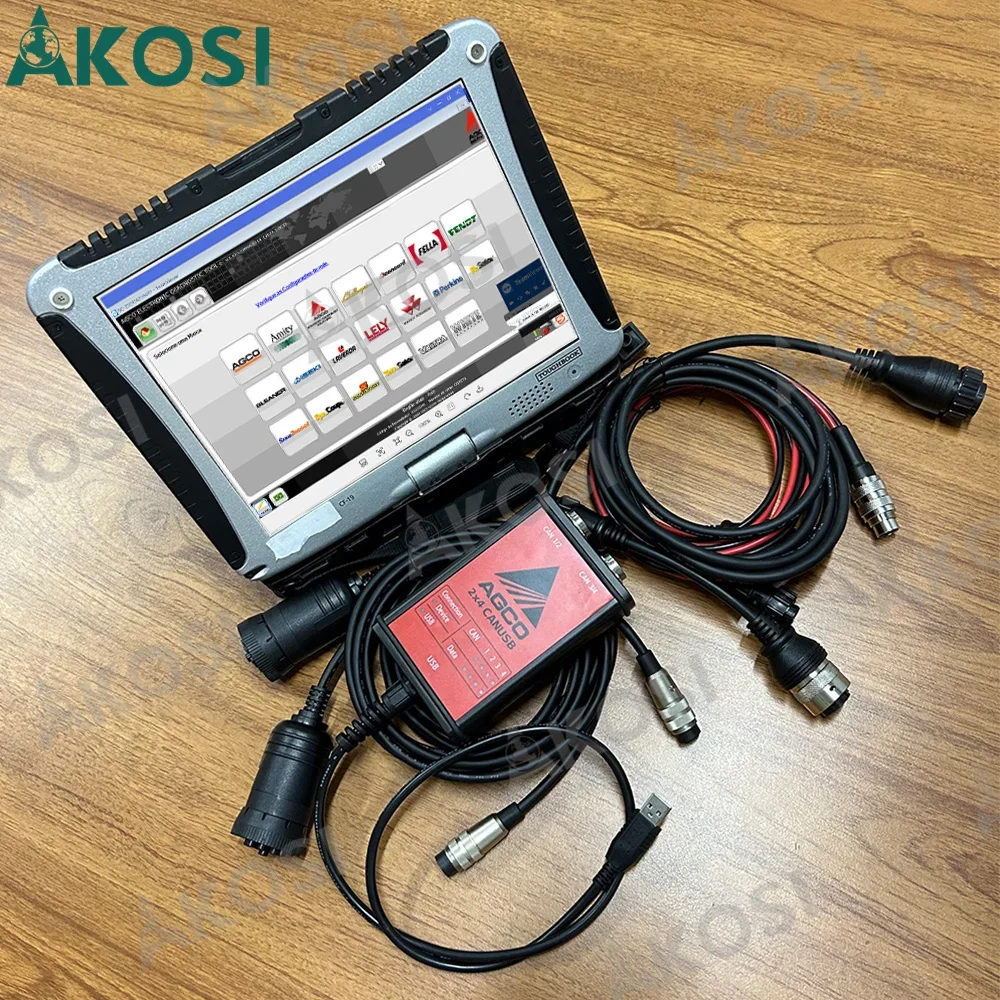 

2023 For AGCO CANUSB EDT Interface OEM Electronic Diagnostic Tool use for Heavy Duty Agricultural Diagnosis Scanner+CF19 laptop