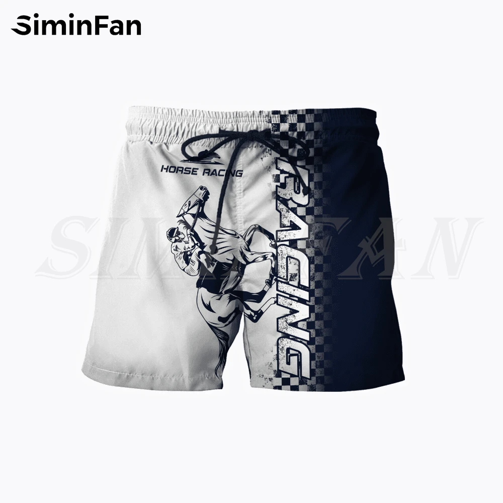 Mens Summer Shorts Rodeo Bronc Horse Racing 3D Print Casual Beach Pants Elastic Waist Baggys Unisex Sports Harajuku Streetwear 1