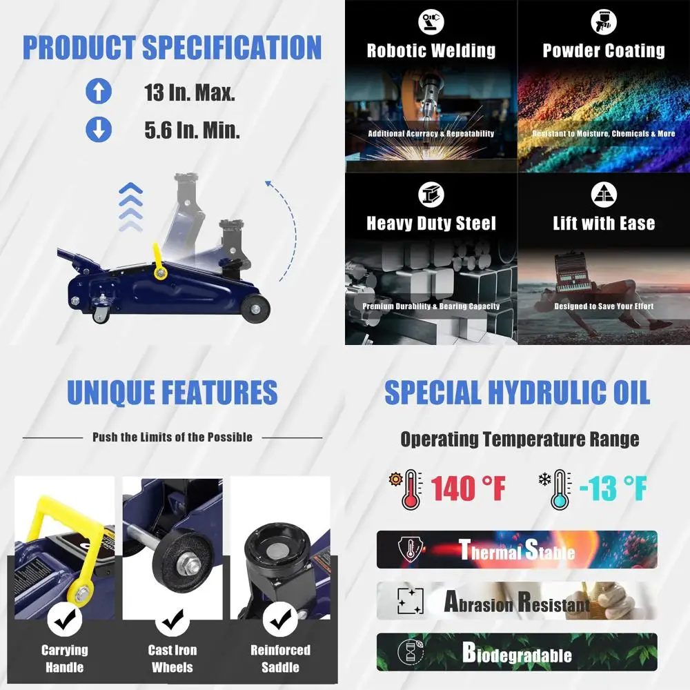 

2 Ton Torin Blue Hydraulic Trolley Jack with Molded Storage Case