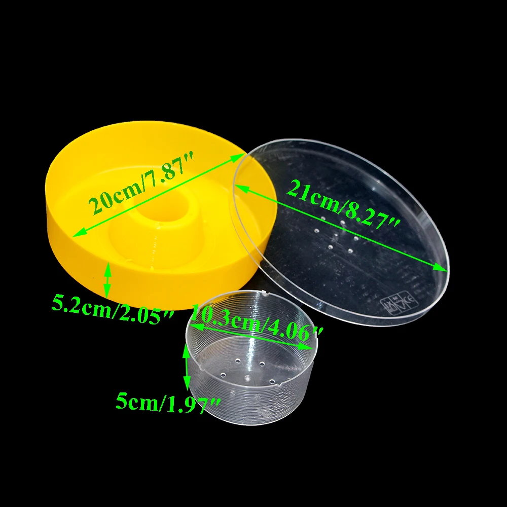 꿀벌 피더 설탕 시럽 플라스틱 라운드 레이드, 벌집 상단 분할, 익사 방지 핏, 내부 강도 농장 도구 유지, 1 개, 2L 용량