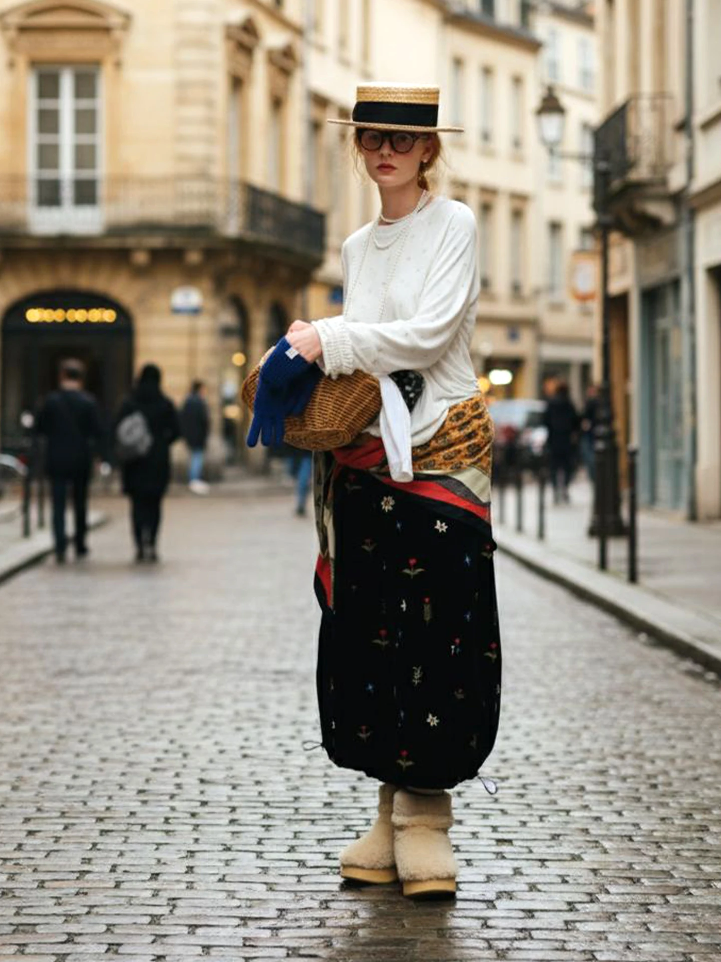 

T - shirt Small Floral Print & Ruffle Cuffs Daily Street Outfit Fresh & Artistic Style 255261